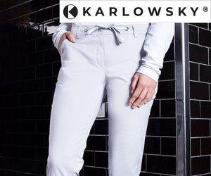 KARLOWSKY | Damskie spodnie chinosy białe	