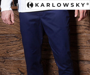 KARLOWSKY | Męskie spodnie chinosy - granatowe 