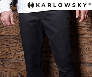 KARLOWSKY | Męskie Spodnie Chinosy - Czarne	