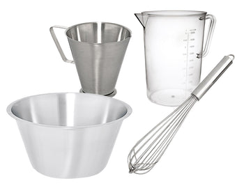 Miski do mieszania, dzbanek z miarką & trzepaczki kuchenne