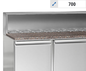 Stoły sałatkowy z nadstawką ze stali nierdzewnej