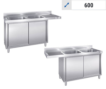 Szafki pod zmywarkę do naczyń - 2 zlewy o głębokości 600