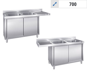 Szafki pod zmywarkę do naczyń - 2 zlewy o głębokości 700