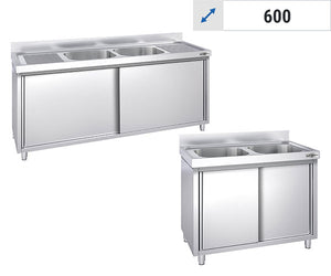 Szafki pod zlewozmywak - 2 zlewy na środku- 600	