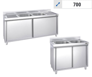 Szafki pod zlewozmywak - 2 zlewy w środku - 700	