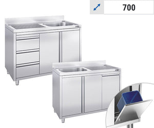 Szafki pod zlewozmywak z wbudowanymi elementami - 1 zlew- 700	