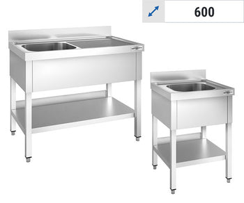 Stoły zlewozmywakowe - 1 zlew - głębokość 600 mm