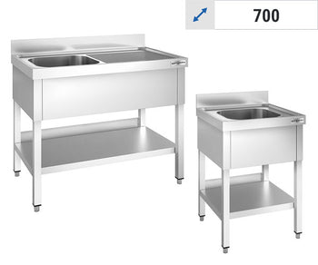 Stoły zlewozmywakowe - 1 zlew - głębokości 700 mm