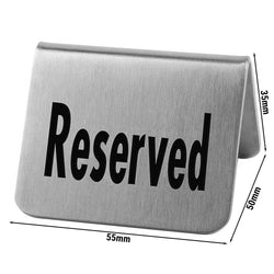 (6 sztuk) Stojak na stół - zestaw 2 - "Reserved" - stal nierdzewna - 55x50mm