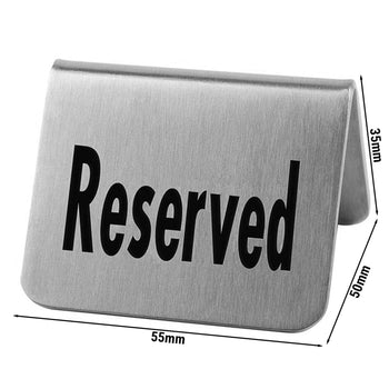 (6 sztuk) Stojak na stół - zestaw 2 - "Reserved" - stal nierdzewna - 55x50mm - Prime Gastro