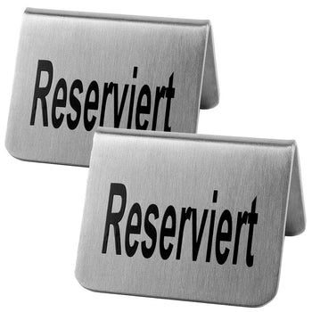 (6 sztuk) Stojak na stół - Zestaw 2 - "Reserved" - Stal nierdzewna - 50x50mm - Prime Gastro