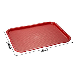 (6 sztuk) Tacka FAST FOOD - Polipropylen - 350x270mm - Czerwony