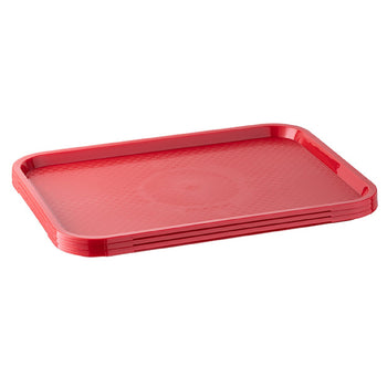 (6 sztuk) Tacka FAST FOOD - Polipropylen - 350x270mm - Czerwony - Prime Gastro