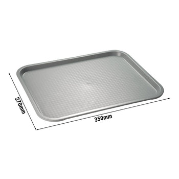 (6 sztuk) Taca FAST FOOD - Polipropylen - 350x270mm - Szary - Prime Gastro