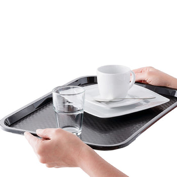 (6 sztuk) Taca FAST FOOD - Polipropylen - 410x305mm - Czarny - Prime Gastro