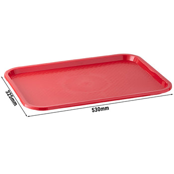 (6 sztuk) Taca FAST FOOD - Polipropylen - GN 1/1 - Czerwony - Prime Gastro