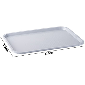 (6 sztuk) Taca FAST FOOD - Polipropylen - GN 1/1 - Szary - Prime Gastro