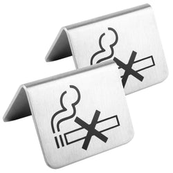 (6 sztuk) Ekspozytor stołowy - zestaw 2 - "Zakaz palenia" - stal nierdzewna - 55x55mm