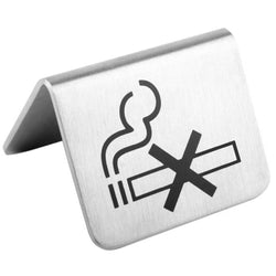 (6 sztuk) Ekspozytor stołowy - zestaw 2 - "Zakaz palenia" - stal nierdzewna - 55x55mm