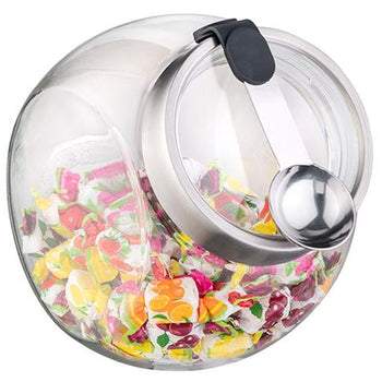 (6 sztuk) Słoik do przechowywania - 2,2 litra - z zakręcaną pokrywką i łyżką z magnetycznym uchwytem silikonowym - Prime Gastro