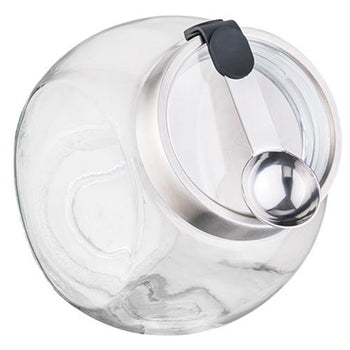 (6 sztuk) Słoik do przechowywania - 2,2 litra - z zakręcaną pokrywką i łyżką z magnetycznym uchwytem silikonowym - Prime Gastro