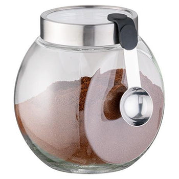 (6 sztuk) Słoik do przechowywania - 2,2 litra - z zakręcaną pokrywką i łyżką z magnetycznym uchwytem silikonowym - Prime Gastro