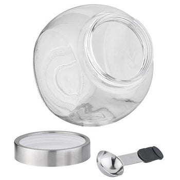 (6 sztuk) Słoik do przechowywania - 2,2 litra - z zakręcaną pokrywką i łyżką z magnetycznym uchwytem silikonowym - Prime Gastro