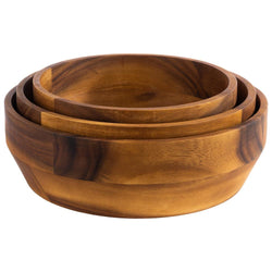 (6 sztuk) Miska - AKACJA - drewno akacjowe - 3 litry - Ø 270 mm - brązowa