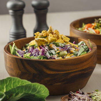 (6 sztuk) Miska - AKACJA - drewno akacjowe - 3 litry - Ø 270 mm - brązowa - Prime Gastro