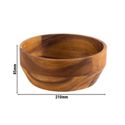 (6 sztuk) Miska - AKACJA - drewno akacjowe - 1,8 litra - Ø 210 mm - brązowa