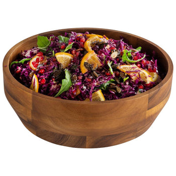 (6 sztuk) Miska - AKACJA - drewno akacjowe - 2,5 litra - Ø 250 mm - brązowa - Prime Gastro