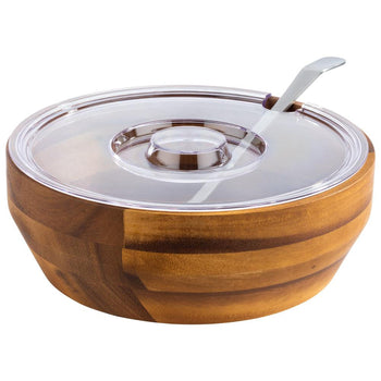 (6 sztuk) Miska - AKACJA - drewno akacjowe - 2,5 litra - Ø 250 mm - brązowa - Prime Gastro