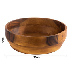 (6 sztuk) Miska - AKACJA - drewno akacjowe - 3 litry - Ø 270 mm - brązowa
