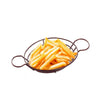 (5 szt.) Koszyk do finger food – stal nierdzewna – Ø 210 mm – z 2 miseczkami do dipów