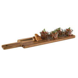 (6 sztuk) Deska do serwowania - FUSIONA - zestaw 2 - częściowy - z naturalną płytą łupkową - 430 x 120 mm
