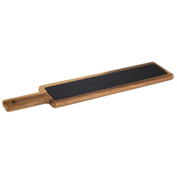 (6 sztuk) Deska do serwowania - FUSIONA - zestaw 2 - częściowy - z naturalną płytą łupkową - 430 x 120 mm