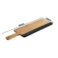 (6 sztuk) Deska do serwowania - ROCKWOOD - z naturalnymi paskami łupkowymi do opisywania - 485 x 150 mm