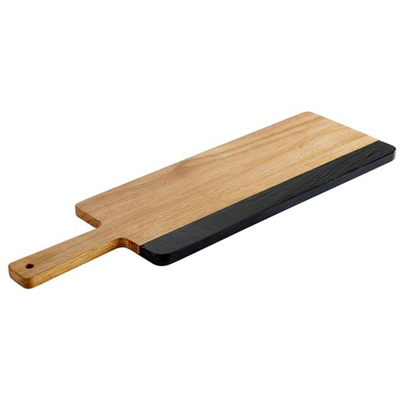 (6 sztuk) Deska do serwowania - ROCKWOOD - z naturalnymi paskami łupkowymi do opisywania - 485 x 150 mm