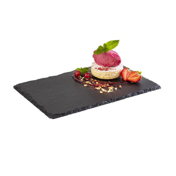 (6 sztuk) Płyta z naturalnego łupka - 240 x 150 mm - czarna - Prime Gastro