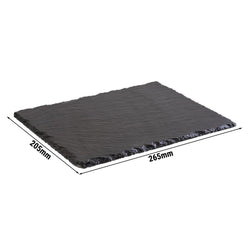 (6 sztuk) Płytka z naturalnego łupka - 265 x 205 mm - czarna