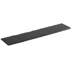 (6 sztuk) Płyta z naturalnego łupka - 470 x 100 mm - czarna