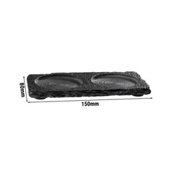 (6 sztuk) Płytka z naturalnego łupka - 150 x 80 mm - z 2 występami Ø 60 mm - czarna