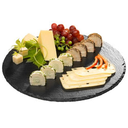 (6 sztuk) Talerz do ciast / talerz do serwowania - łupek naturalny - Ø 320 mm