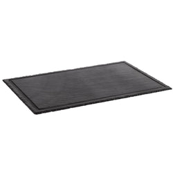 (6 sztuk) Płyta z naturalnego łupka - 580 x 380 mm - z rowkiem na sok - czarna
