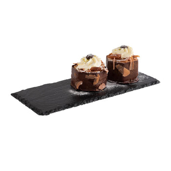 (6 sztuk) Płyta z naturalnego łupka - 300 x 120 mm - czarna - Prime Gastro