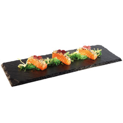 (6 sztuk) Płyta z naturalnego łupka - 300 x 120 mm - czarna