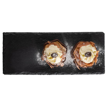 (6 sztuk) Płyta z naturalnego łupka - 300 x 120 mm - czarna - Prime Gastro