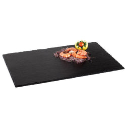 (6 sztuk) Płytka z naturalnego łupka - GN 1/1 - 530x325mm - Czarna
