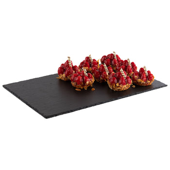 (6 sztuk) Płytka z naturalnego łupka - GN 1/1 - 530x325mm - Czarna - Prime Gastro