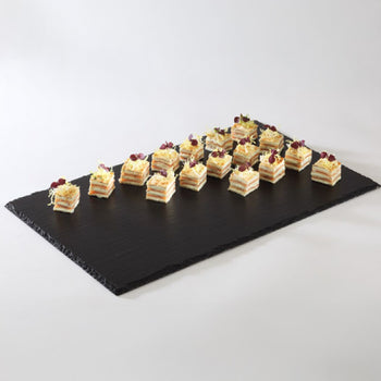 (6 sztuk) Płytka z naturalnego łupka - GN 1/1 - 530x325mm - Czarna - Prime Gastro